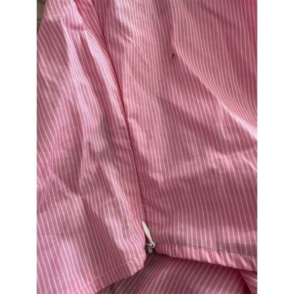 Freshman 1996 Women's L Pink & White Striped Ruffle Blouse Long Sleeve - Picture 5 of 6